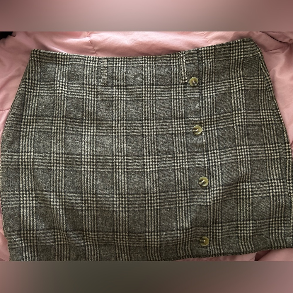 plaid wool skirt plus
